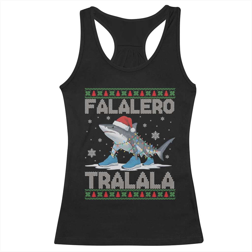 Falalero Tralala Italian Brainrot Meme Christmas Racerback Tank Top Funny Gen Z Alpha Ugly Xmas Gift - Wonder Print Shop