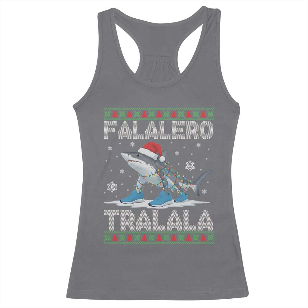 Falalero Tralala Italian Brainrot Meme Christmas Racerback Tank Top Funny Gen Z Alpha Ugly Xmas Gift - Wonder Print Shop