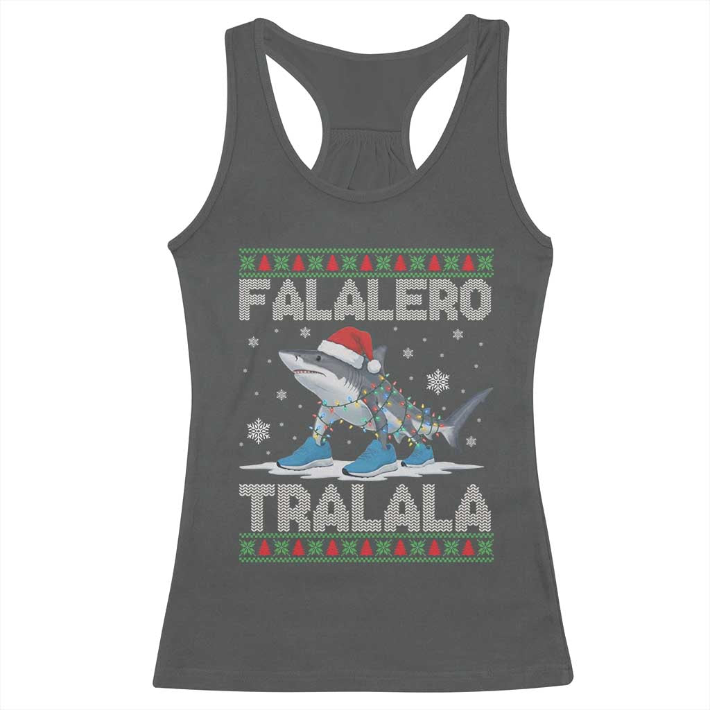 Falalero Tralala Italian Brainrot Meme Christmas Racerback Tank Top Funny Gen Z Alpha Ugly Xmas Gift - Wonder Print Shop