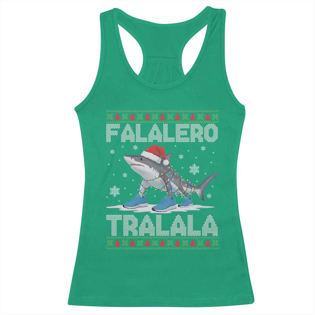 Falalero Tralala Italian Brainrot Meme Christmas Racerback Tank Top Funny Gen Z Alpha Ugly Xmas Gift - Wonder Print Shop