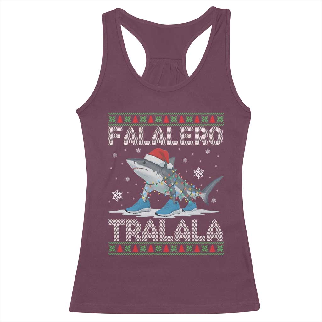 Falalero Tralala Italian Brainrot Meme Christmas Racerback Tank Top Funny Gen Z Alpha Ugly Xmas Gift - Wonder Print Shop