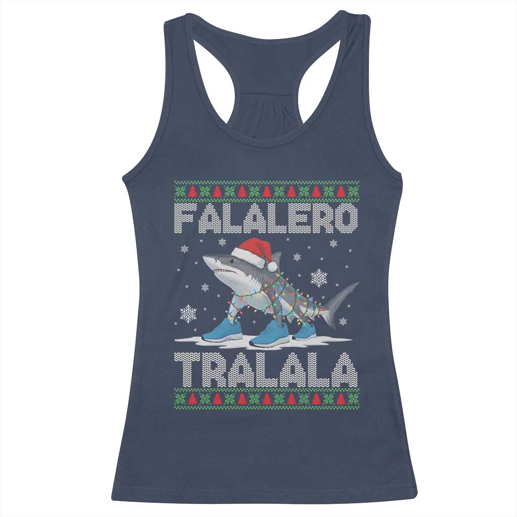 Falalero Tralala Italian Brainrot Meme Christmas Racerback Tank Top Funny Gen Z Alpha Ugly Xmas Gift - Wonder Print Shop