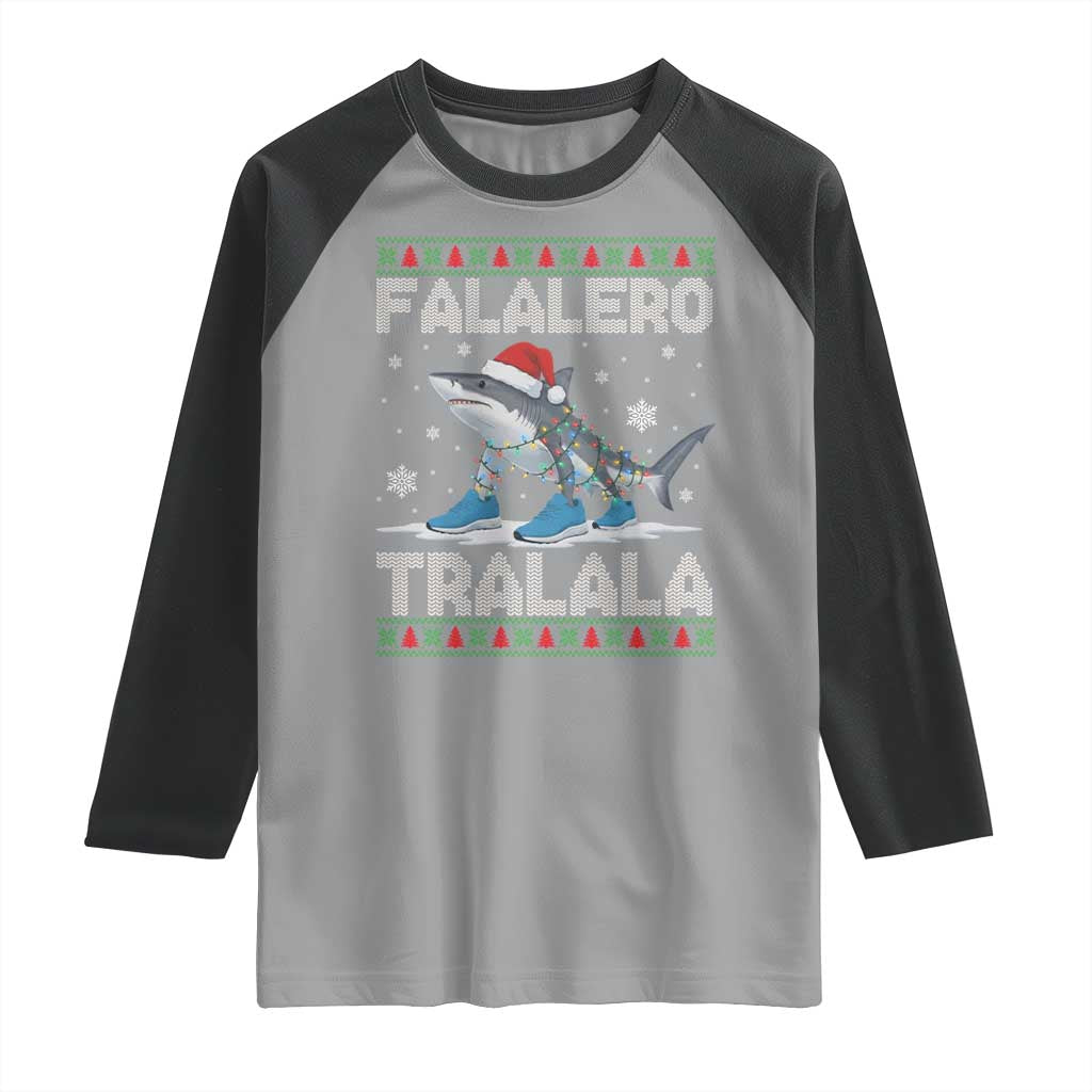 Falalero Tralala Italian Brainrot Meme Christmas Raglan Shirt Funny Gen Z Alpha Ugly Xmas Gift - Wonder Print Shop