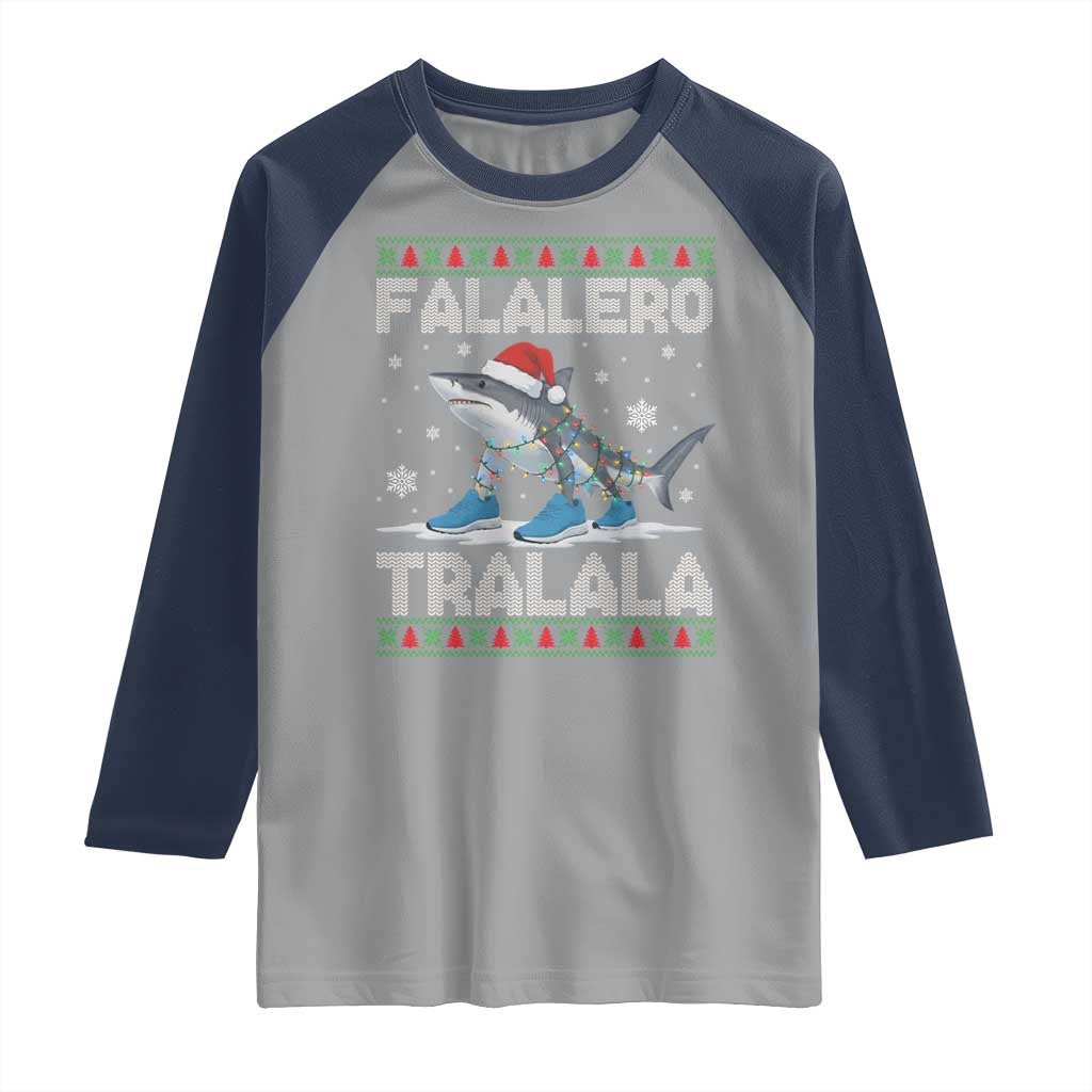 Falalero Tralala Italian Brainrot Meme Christmas Raglan Shirt Funny Gen Z Alpha Ugly Xmas Gift - Wonder Print Shop