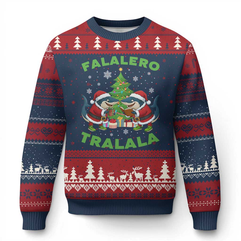 Falalero Tralala Ugly Christmas Sweater Funny Italian Brainrot Meme Xmas Gift - Wonder Print Shop