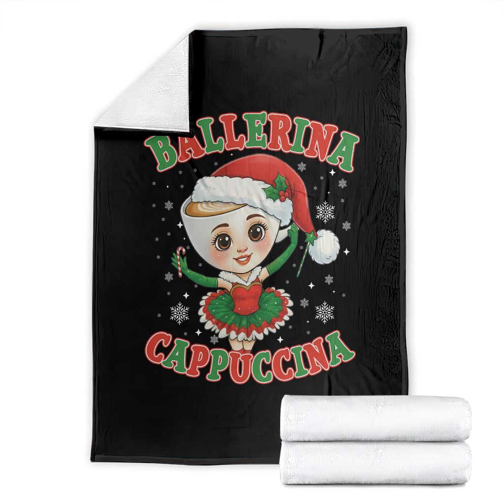 Ballerina Cappuccina Throw Blanket Funny Italian Brainrot Meme Christmas Gift - Wonder Print Shop