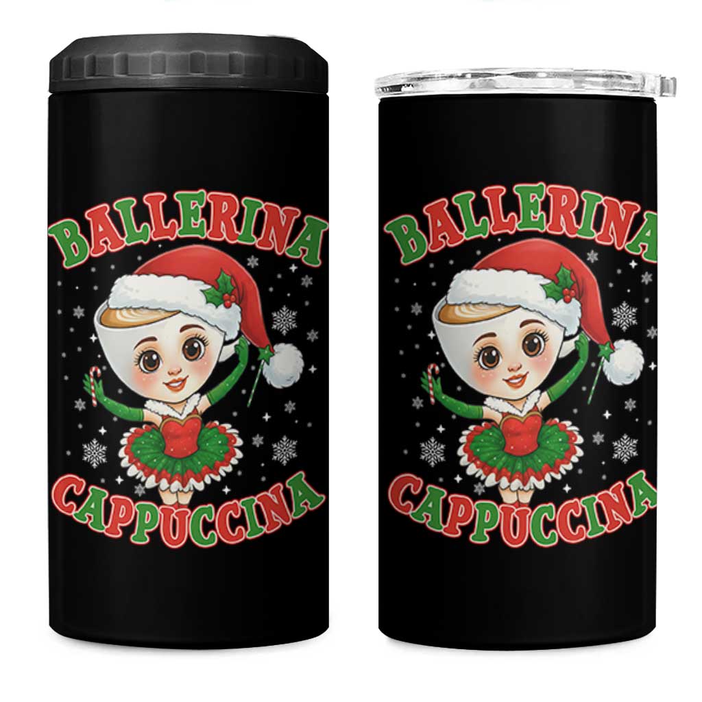 Ballerina Cappuccina 4 in 1 Can Cooler Tumbler Funny Italian Brainrot Meme Christmas Gift - Wonder Print Shop