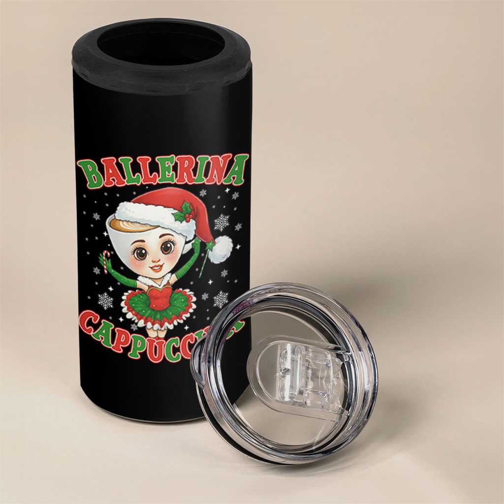 Ballerina Cappuccina 4 in 1 Can Cooler Tumbler Funny Italian Brainrot Meme Christmas Gift - Wonder Print Shop