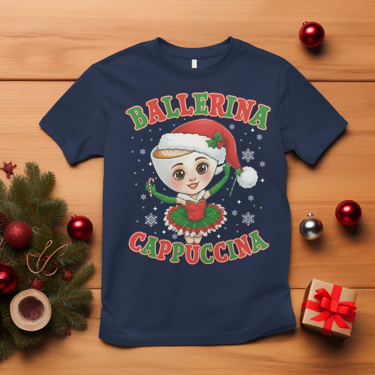 Ballerina Cappuccina T Shirt Funny Italian Brainrot Meme Christmas Gift - Wonder Print Shop