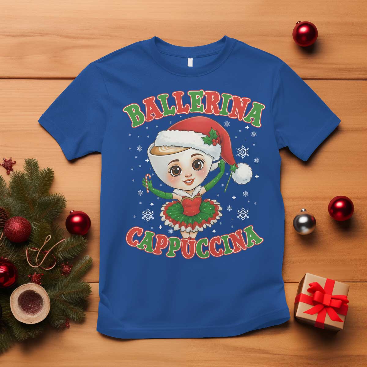 Ballerina Cappuccina T Shirt Funny Italian Brainrot Meme Christmas Gift - Wonder Print Shop