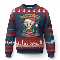 Ballerina Cappuccina Ugly Christmas Sweater Funny Italian Brainrot Meme Xmas Gift - Wonder Print Shop