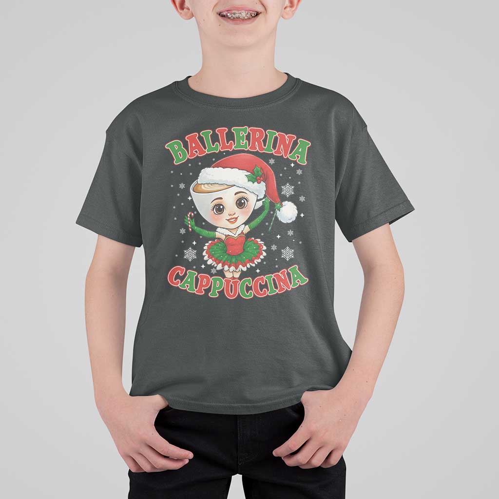 Ballerina Cappuccina T Shirt For Kid Funny Italian Brainrot Meme Christmas Gift - Wonder Print Shop
