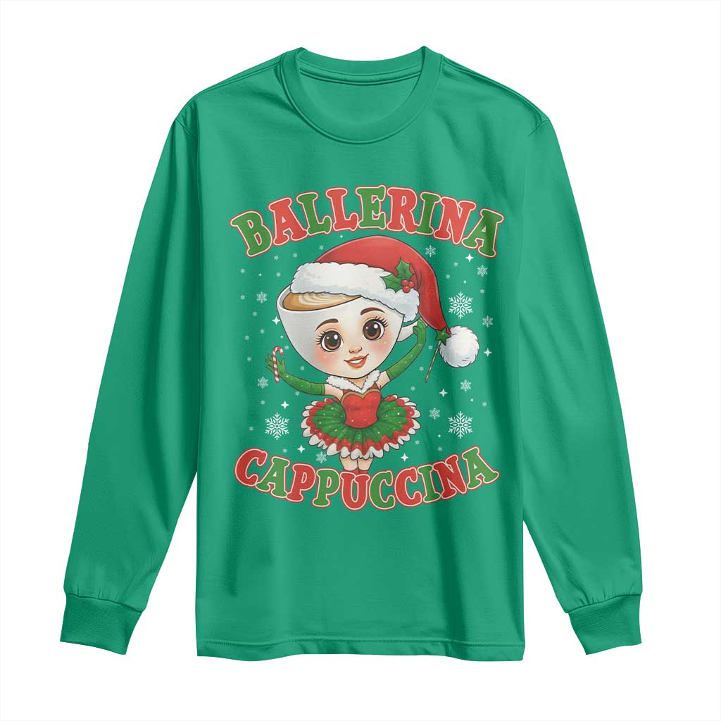 Ballerina Cappuccina Long Sleeve Shirt Funny Italian Brainrot Meme Christmas Gift - Wonder Print Shop
