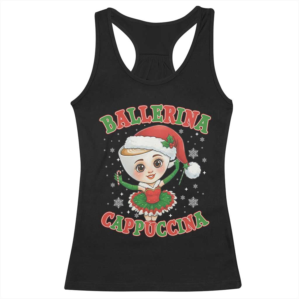 Ballerina Cappuccina Racerback Tank Top Funny Italian Brainrot Meme Christmas Gift - Wonder Print Shop