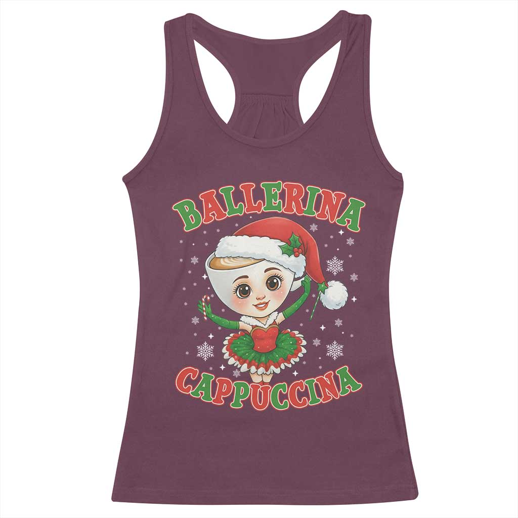 Ballerina Cappuccina Racerback Tank Top Funny Italian Brainrot Meme Christmas Gift - Wonder Print Shop