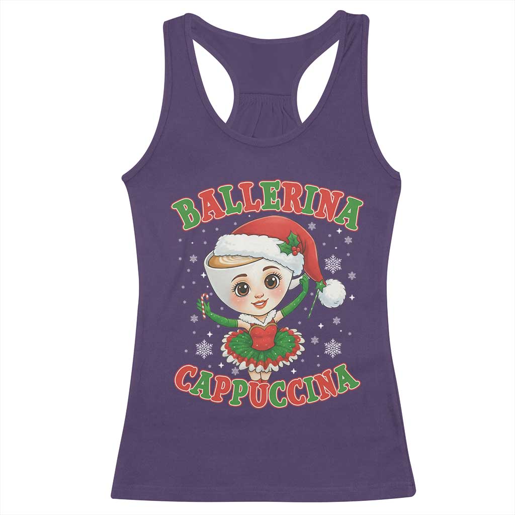 Ballerina Cappuccina Racerback Tank Top Funny Italian Brainrot Meme Christmas Gift - Wonder Print Shop