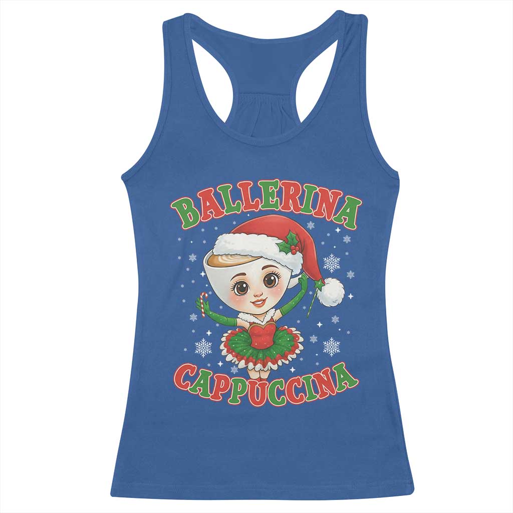 Ballerina Cappuccina Racerback Tank Top Funny Italian Brainrot Meme Christmas Gift - Wonder Print Shop
