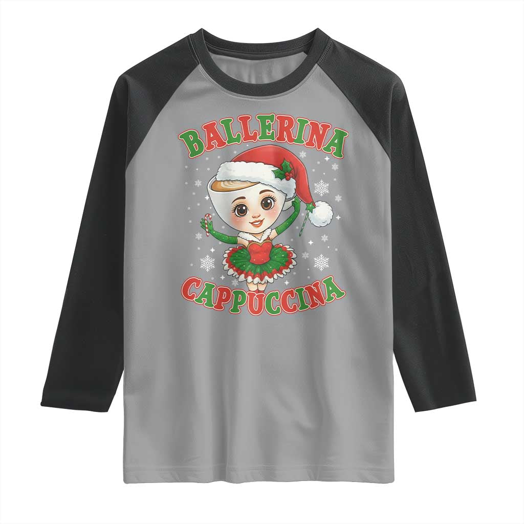 Ballerina Cappuccina Raglan Shirt Funny Italian Brainrot Meme Christmas Gift - Wonder Print Shop