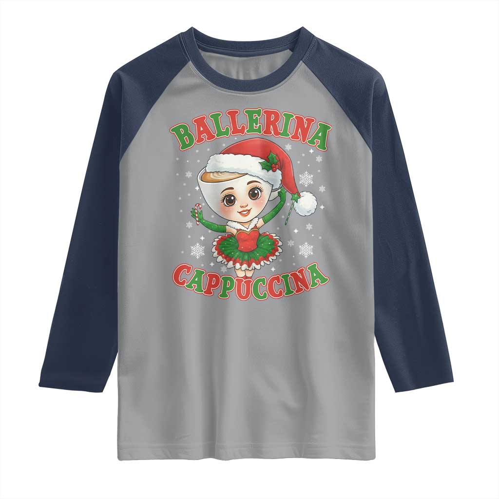 Ballerina Cappuccina Raglan Shirt Funny Italian Brainrot Meme Christmas Gift - Wonder Print Shop
