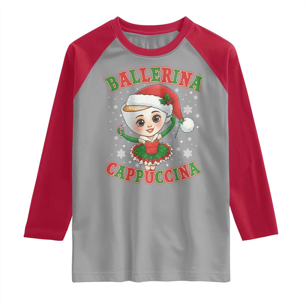 Ballerina Cappuccina Raglan Shirt Funny Italian Brainrot Meme Christmas Gift - Wonder Print Shop