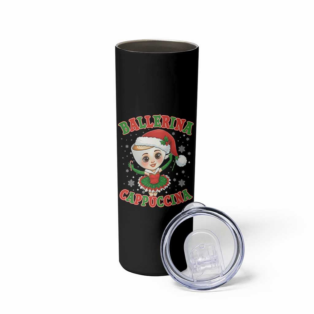 Ballerina Cappuccina Skinny Tumbler Funny Italian Brainrot Meme Christmas Gift - Wonder Print Shop