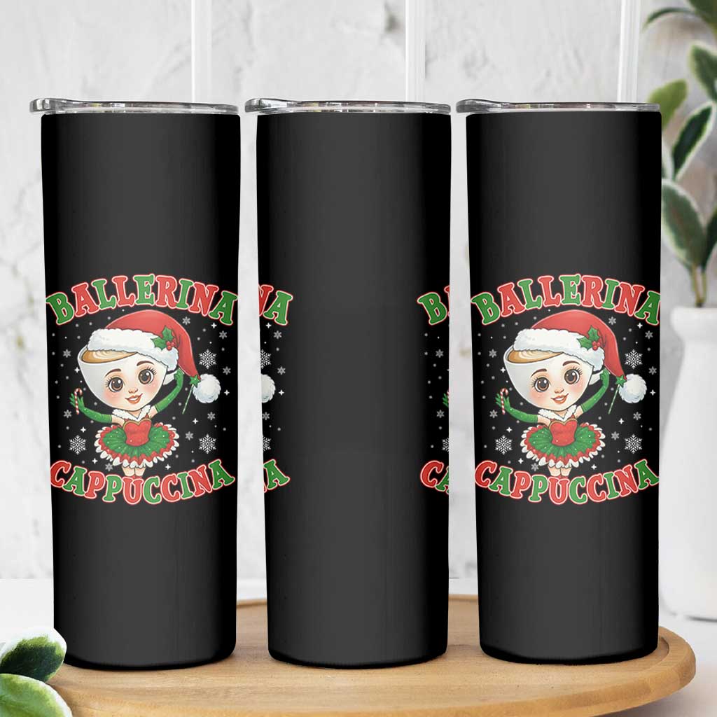 Ballerina Cappuccina Skinny Tumbler Funny Italian Brainrot Meme Christmas Gift - Wonder Print Shop