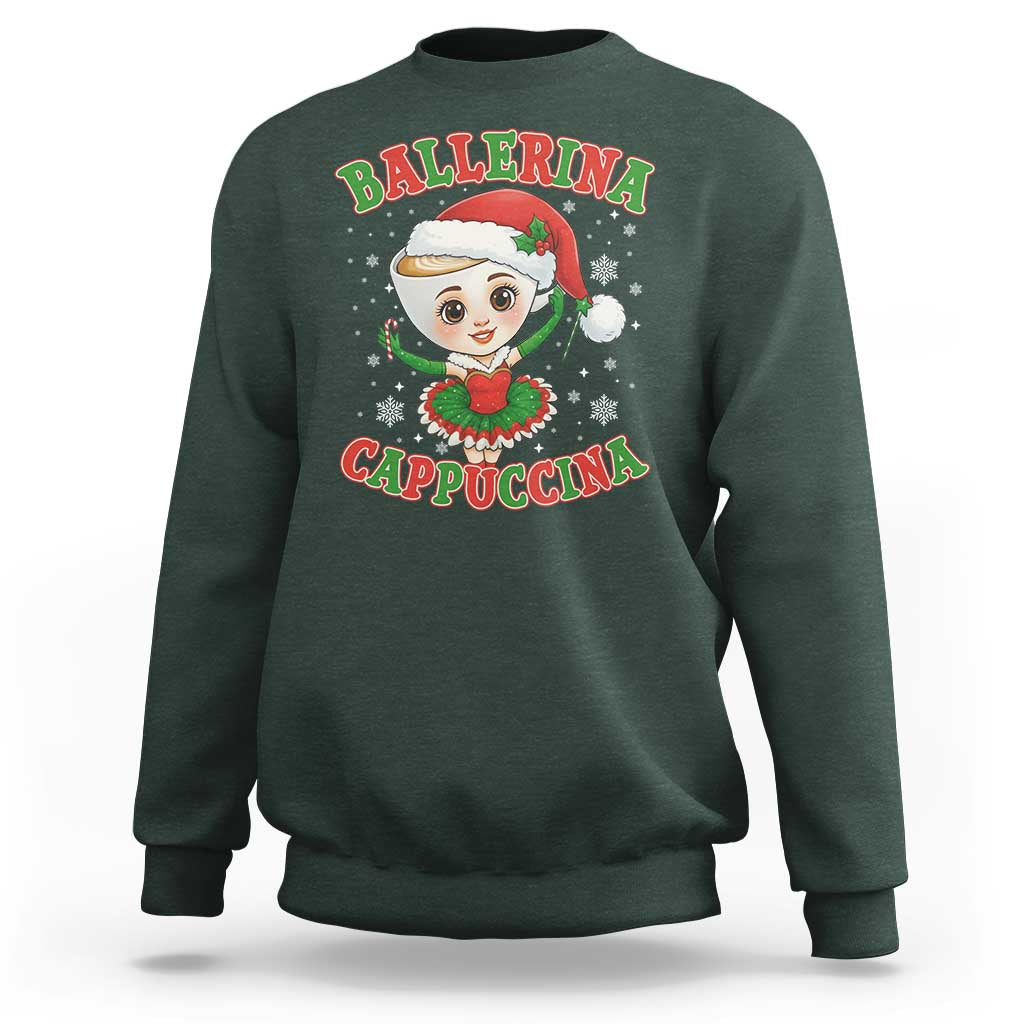 Ballerina Cappuccina Sweatshirt Funny Italian Brainrot Meme Christmas Gift - Wonder Print Shop