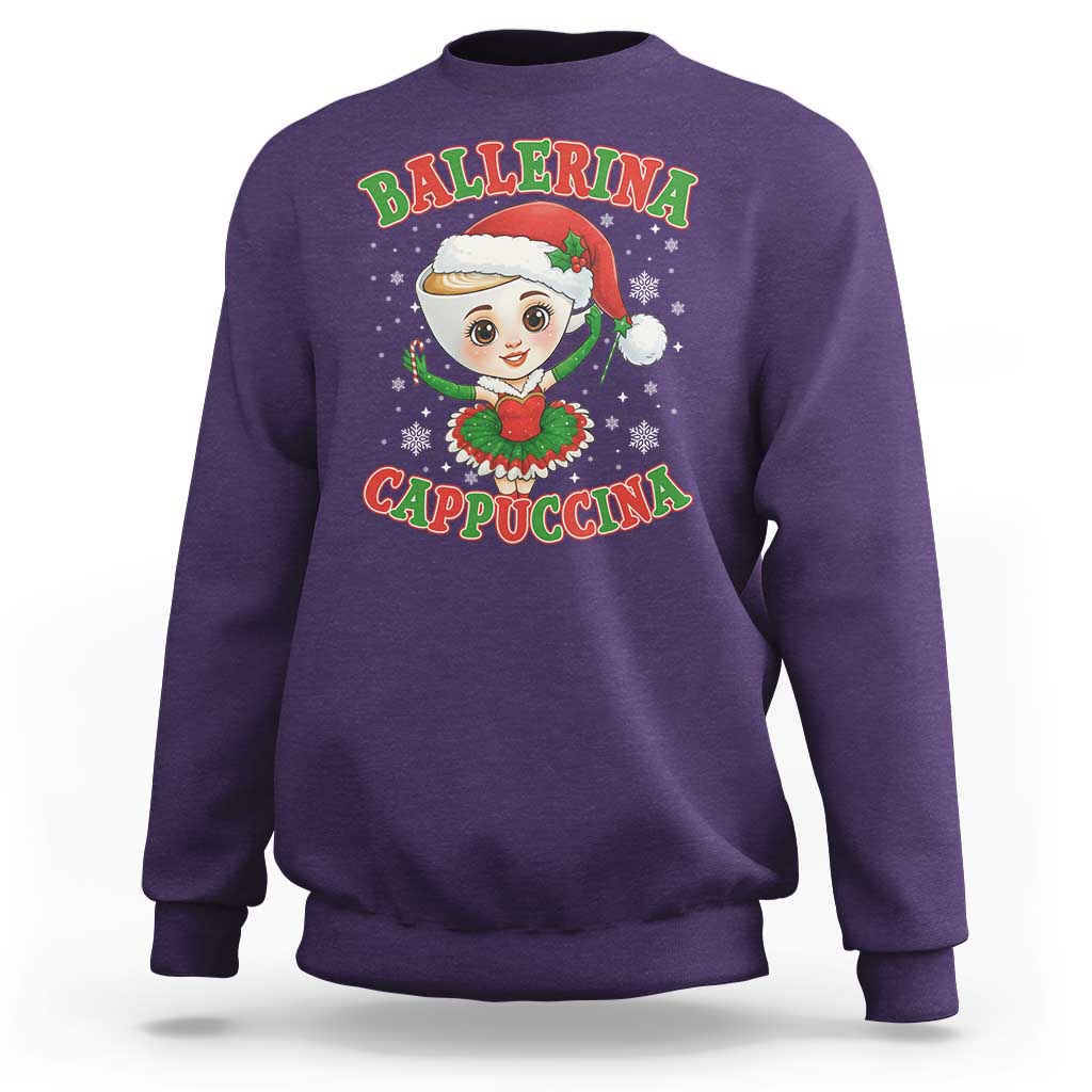 Ballerina Cappuccina Sweatshirt Funny Italian Brainrot Meme Christmas Gift - Wonder Print Shop