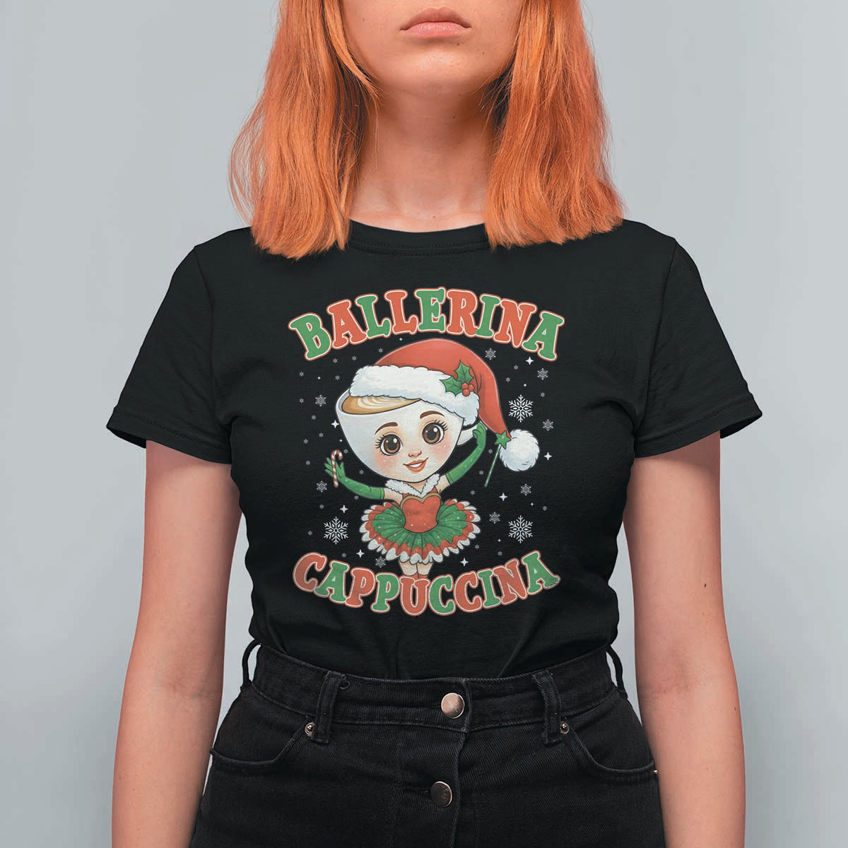 Ballerina Cappuccina T Shirt For Women Funny Italian Brainrot Meme Christmas Gift - Wonder Print Shop