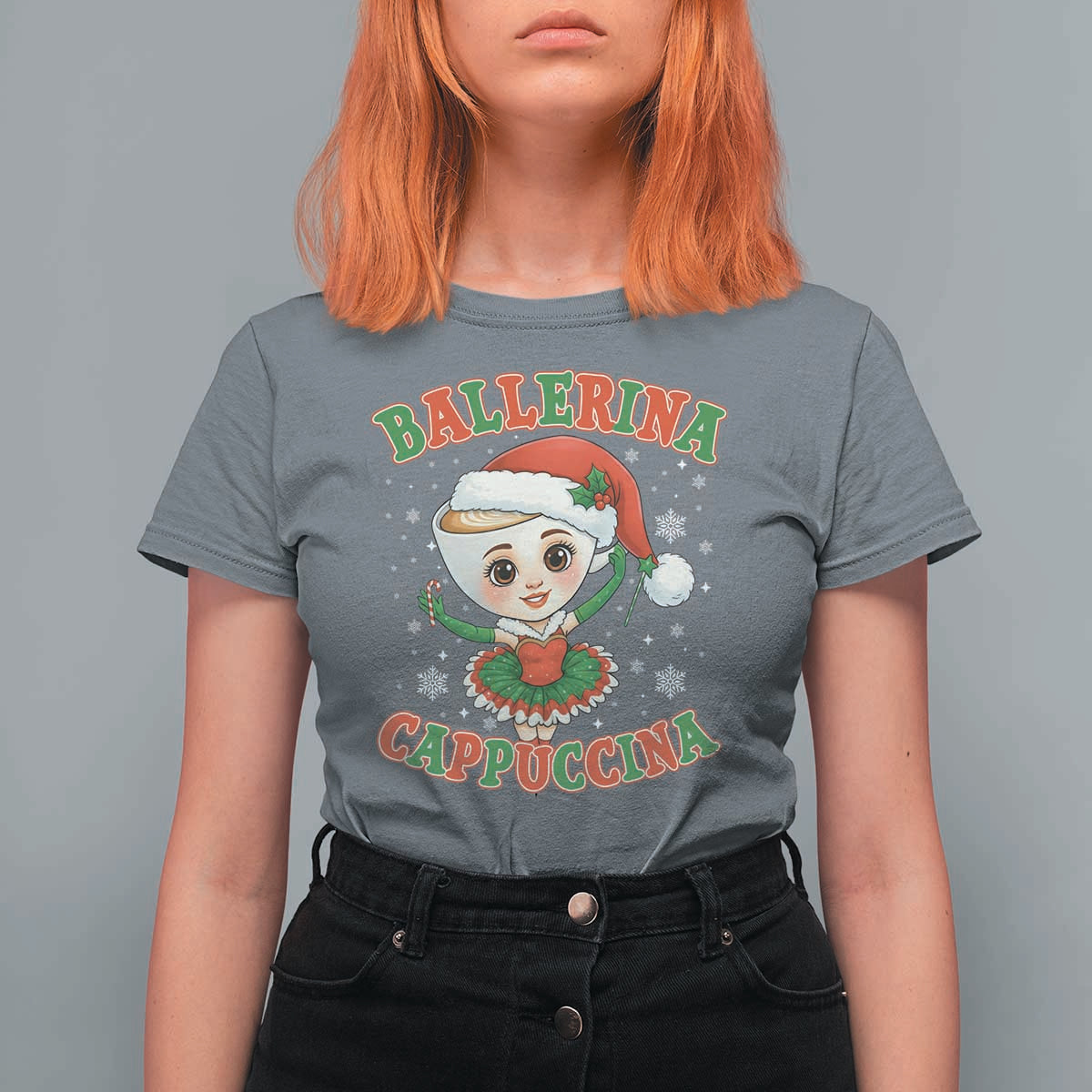 Ballerina Cappuccina T Shirt For Women Funny Italian Brainrot Meme Christmas Gift - Wonder Print Shop