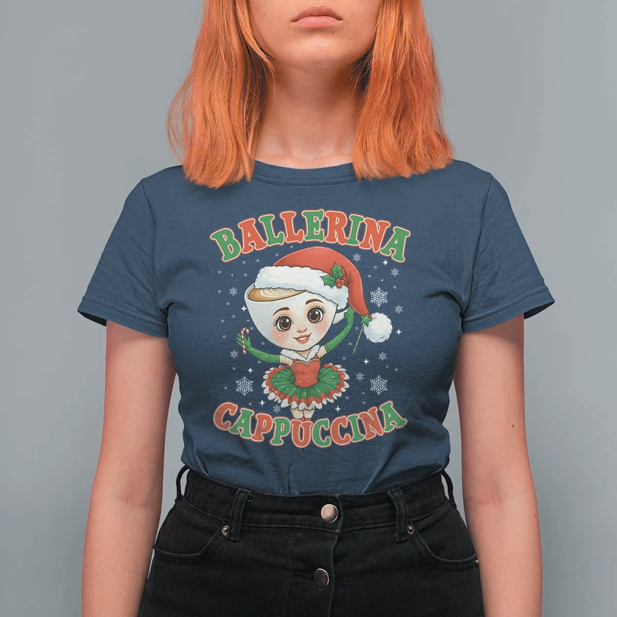 Ballerina Cappuccina T Shirt For Women Funny Italian Brainrot Meme Christmas Gift - Wonder Print Shop