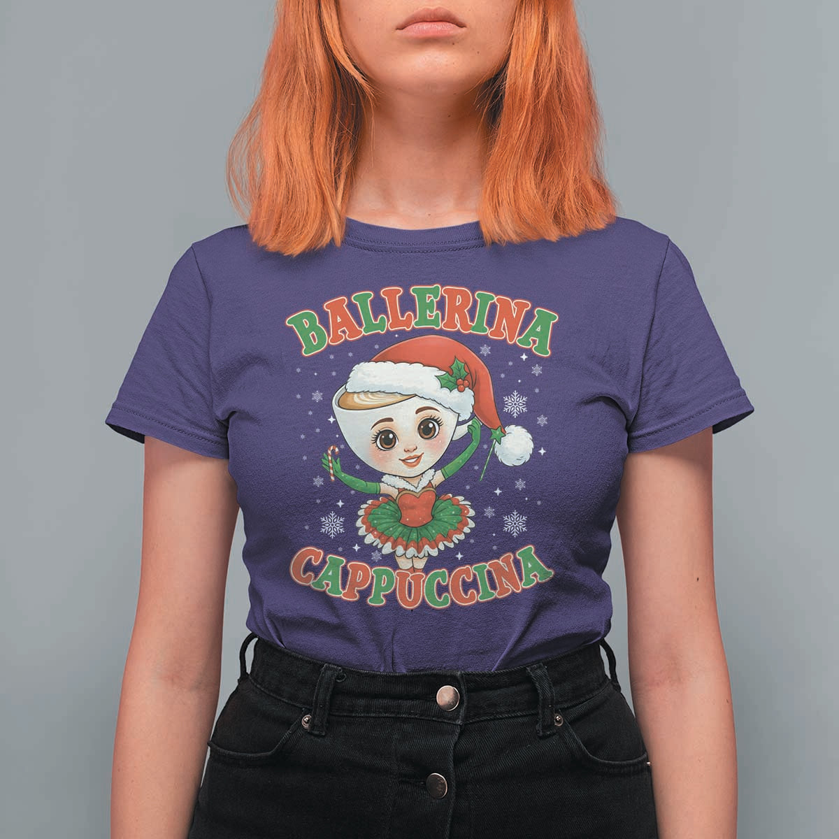 Ballerina Cappuccina T Shirt For Women Funny Italian Brainrot Meme Christmas Gift - Wonder Print Shop