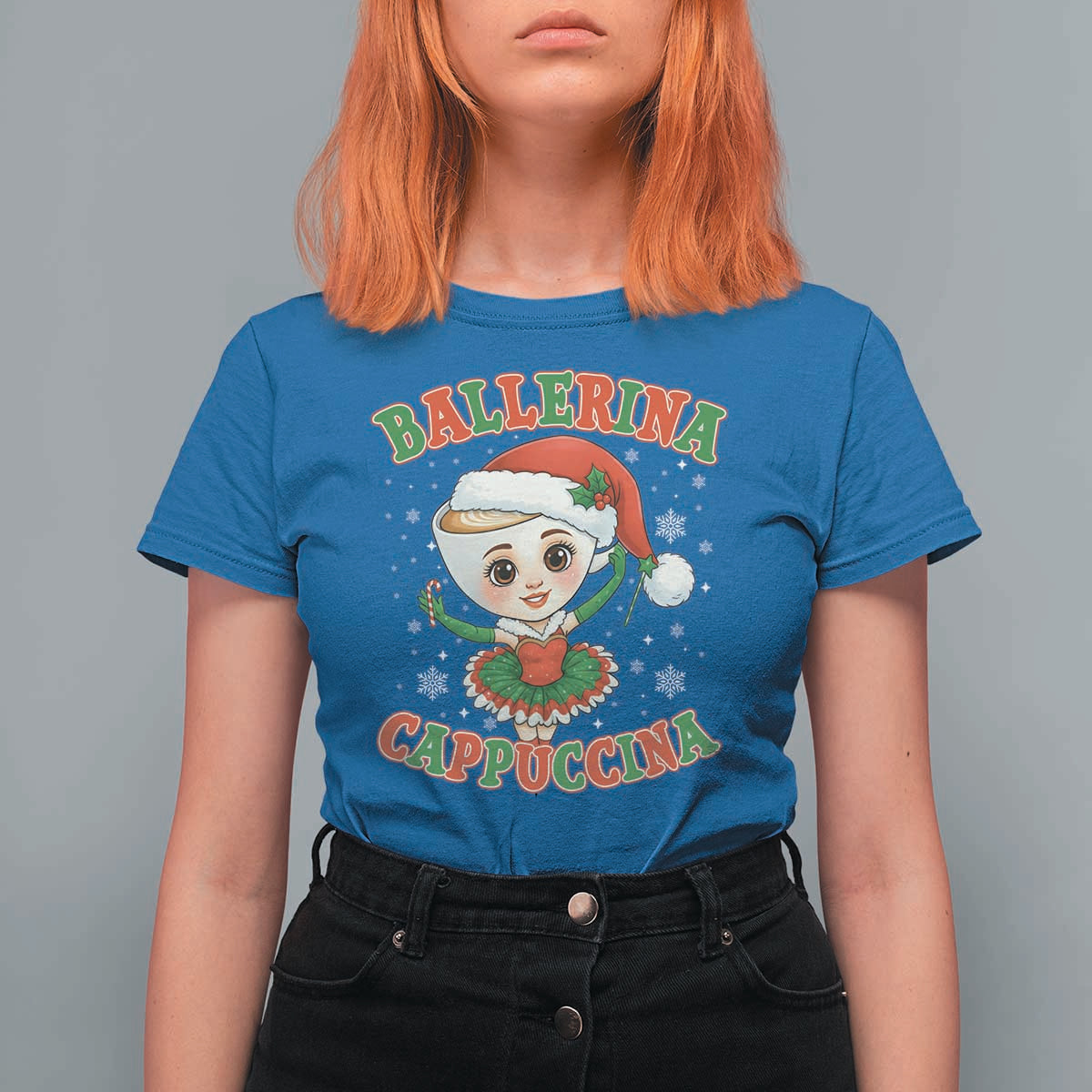 Ballerina Cappuccina T Shirt For Women Funny Italian Brainrot Meme Christmas Gift - Wonder Print Shop