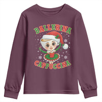 Ballerina Cappuccina Youth Sweatshirt Funny Italian Brainrot Meme Christmas Gift - Wonder Print Shop