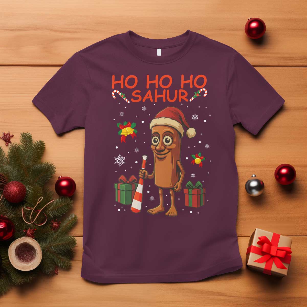 Ho Ho Ho Sahur Italian Brainrot Meme T Shirt Funny Gen Z Alpha Christmas Gift - Wonder Print Shop
