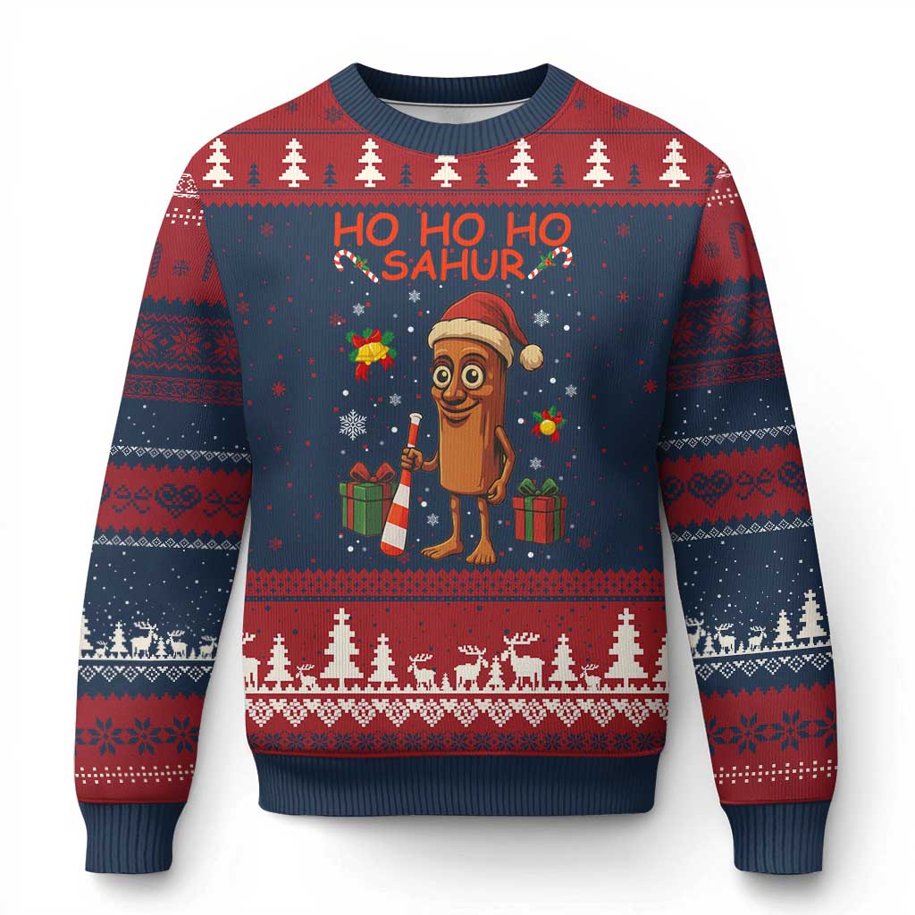 Ho Ho Ho Sahur Italian Brainrot Meme Ugly Christmas Sweater Funny Gen Z Alpha Xmas Gift - Wonder Print Shop