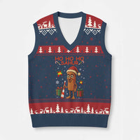 Ho Ho Ho Sahur Italian Brainrot Meme V-Neck Knit Sweater Vest Funny Gen Z Alpha Xmas Gift - Wonder Print Shop