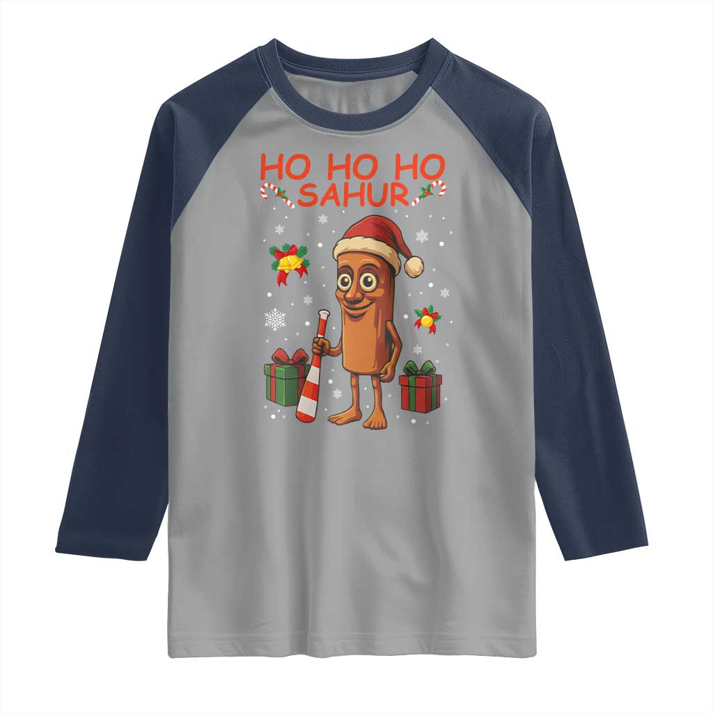 Ho Ho Ho Sahur Italian Brainrot Meme Raglan Shirt Funny Gen Z Alpha Christmas Gift - Wonder Print Shop