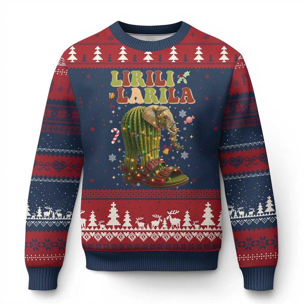 Funny Lirili Larila Italian Brainrot Meme Ugly Christmas Sweater Christmas Gift - Wonder Print Shop