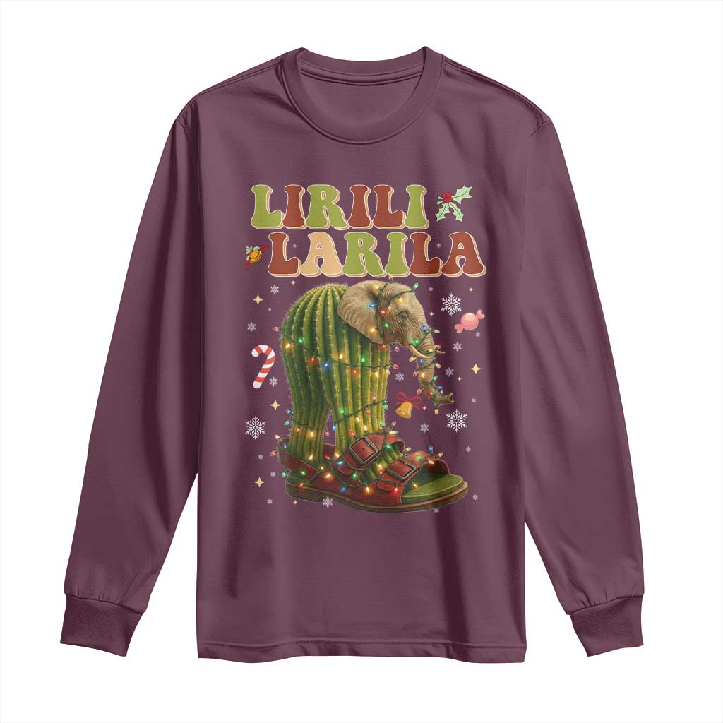 Funny Lirili Larila Italian Brainrot Meme Long Sleeve Shirt Christmas Gift - Wonder Print Shop