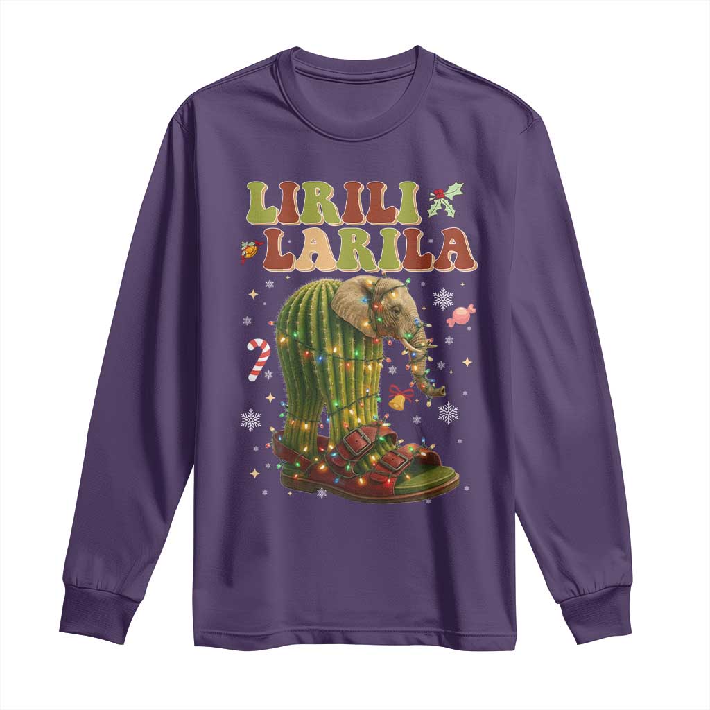 Funny Lirili Larila Italian Brainrot Meme Long Sleeve Shirt Christmas Gift - Wonder Print Shop