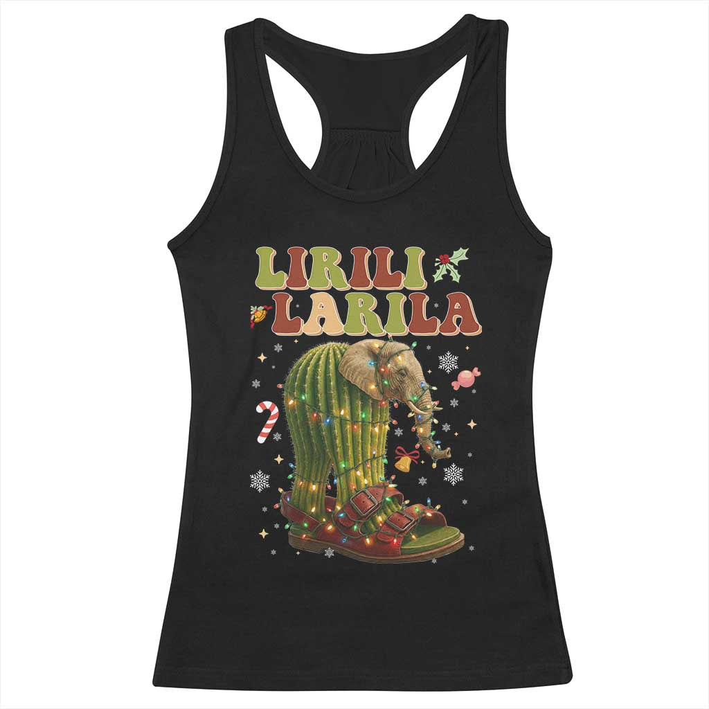 Funny Lirili Larila Italian Brainrot Meme Racerback Tank Top Christmas Gift - Wonder Print Shop