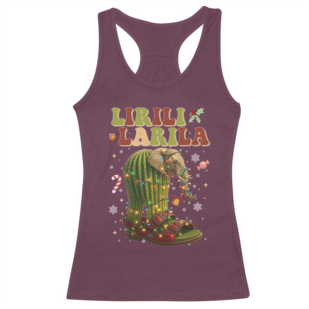Funny Lirili Larila Italian Brainrot Meme Racerback Tank Top Christmas Gift - Wonder Print Shop