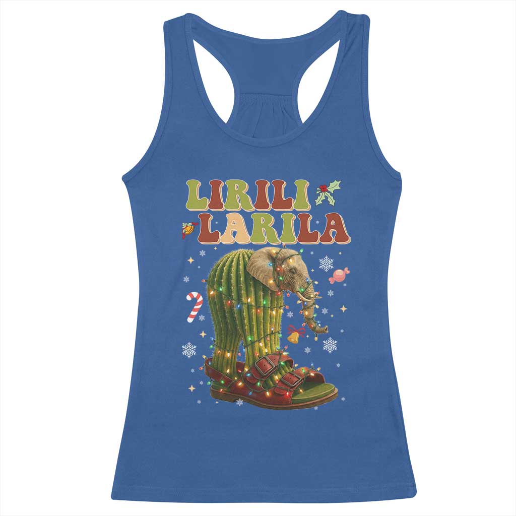Funny Lirili Larila Italian Brainrot Meme Racerback Tank Top Christmas Gift - Wonder Print Shop