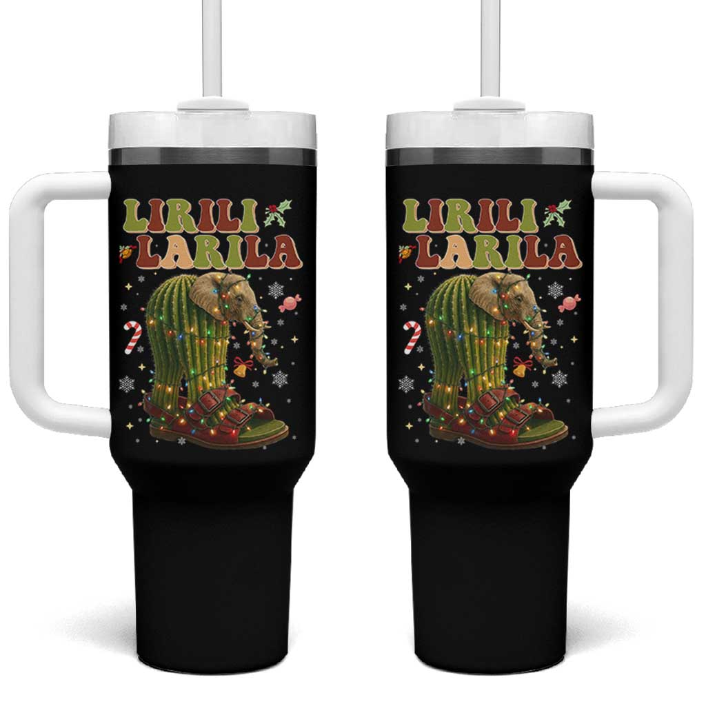 Funny Lirili Larila Italian Brainrot Meme Tumbler With Handle Christmas Gift - Wonder Print Shop