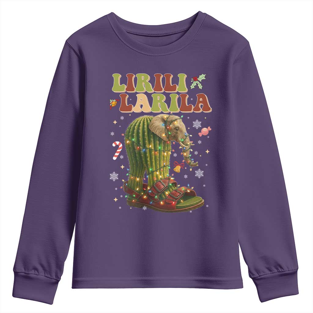 Funny Lirili Larila Italian Brainrot Meme Youth Sweatshirt Christmas Gift - Wonder Print Shop