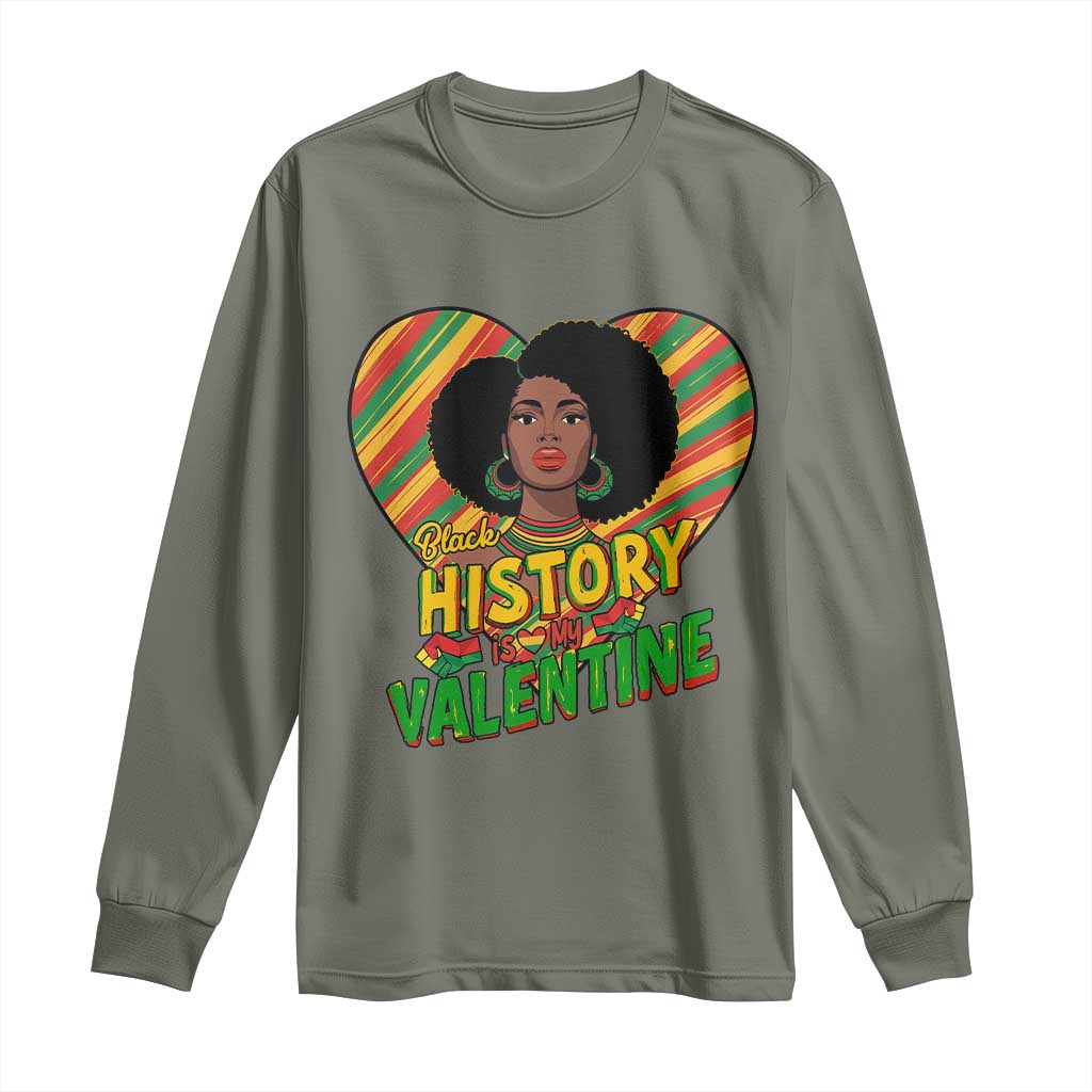 Black History Is My Valentine Long Sleeve Shirt Gift For Black Women - Wonder Print Shop