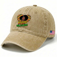 Black History Is My Valentine Washed Cotton Baseball Cap Gift For Black Women
