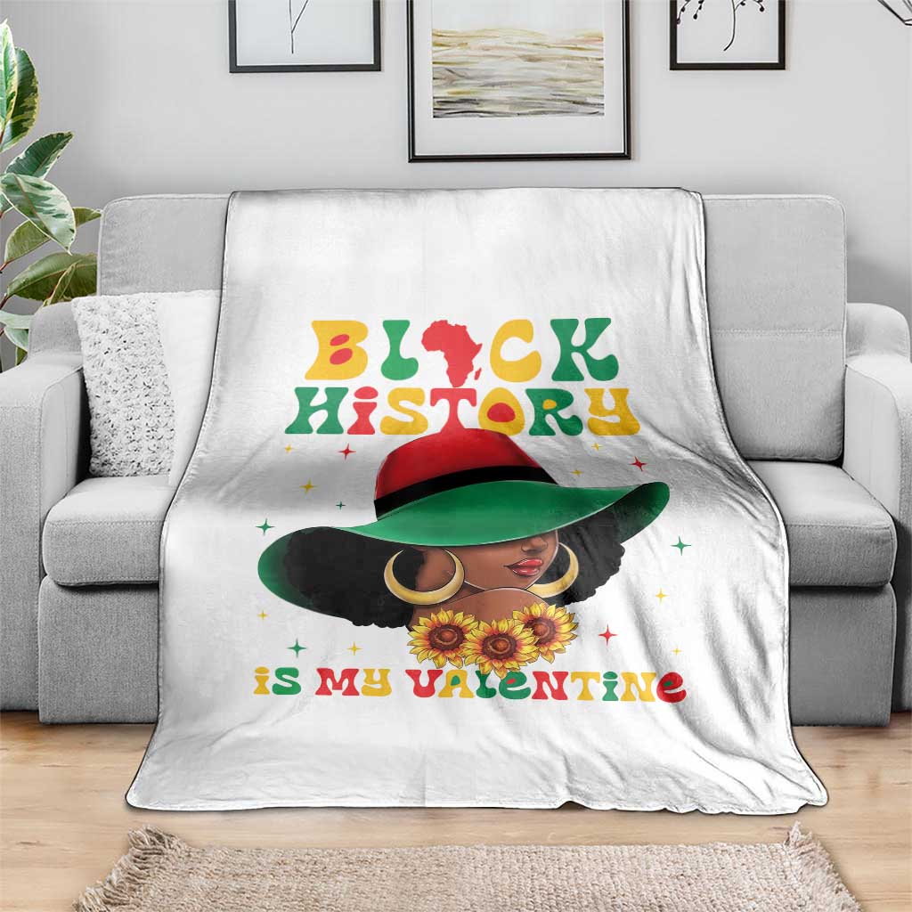 Black History Is My Valentine Throw Blanket Women Gift For February - Wonder Print Shop