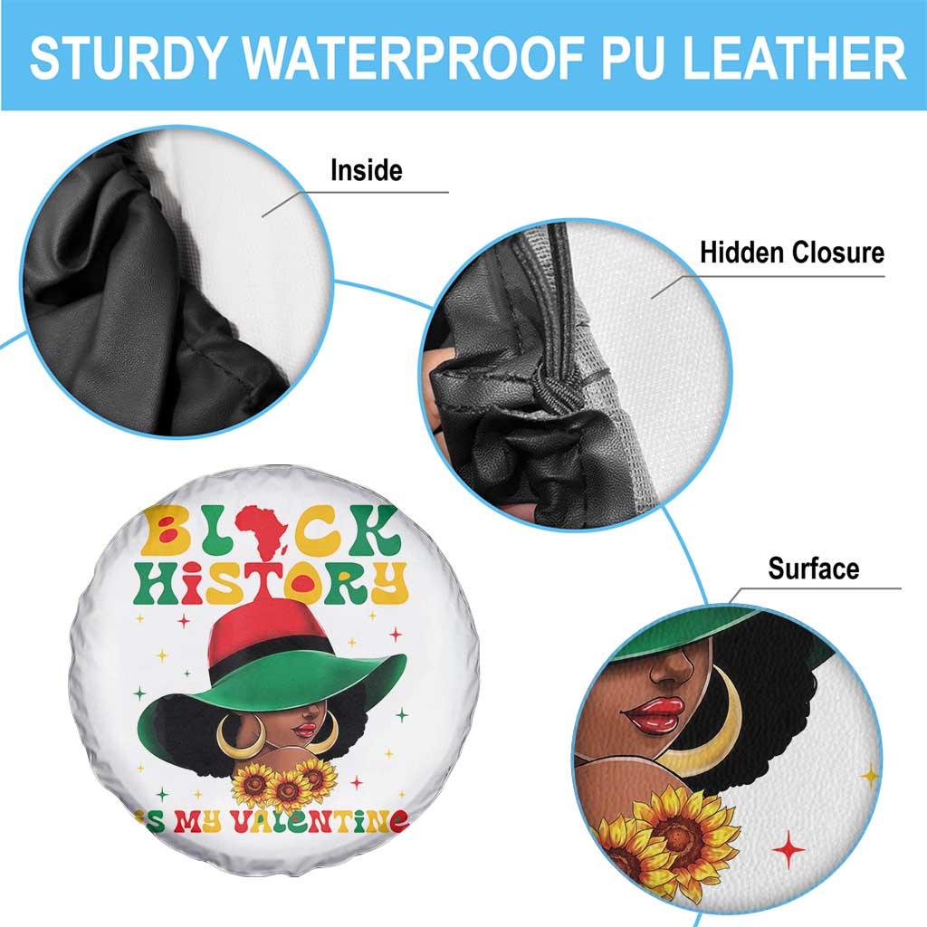 Black History Is My Valentine Spare Tire Cover Women Gift For February - Wonder Print Shop